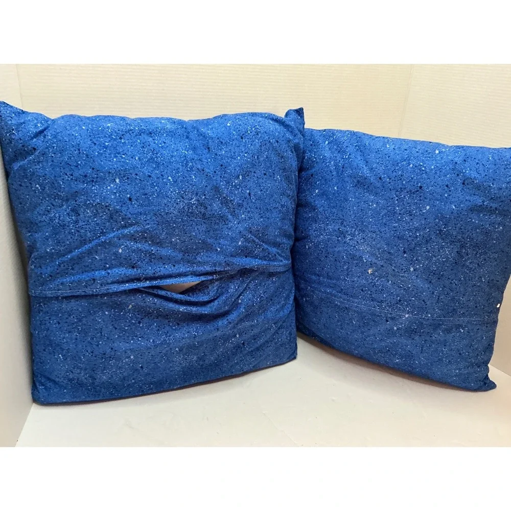 Vintage Iowa State Map Quilted Throw Pillows Set of 2 Blue Pink 16x16